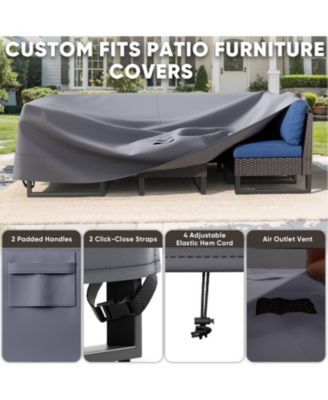 High-Quality 600D Oxford Fabric Outdoor Furniture Cover With Handles And Storage Bag Gray/Brown and Beige