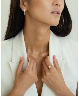 Sterling Silver 18k Gold Plated Josephine Tennis Necklace & Earrings Set