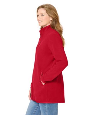 Plus Size Zip-Front Microfleece Jacket