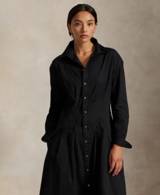 Women's Pleated Cotton Shirtdress