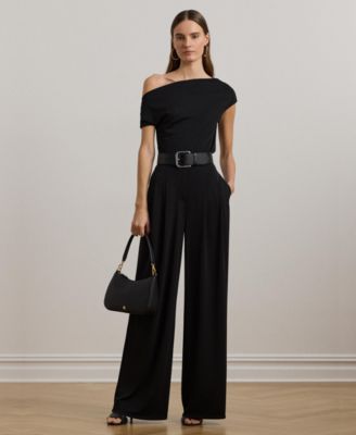 Lauren Ralph Lauren - Women's Pleated Stretch Jersey Wide-Leg Pants
