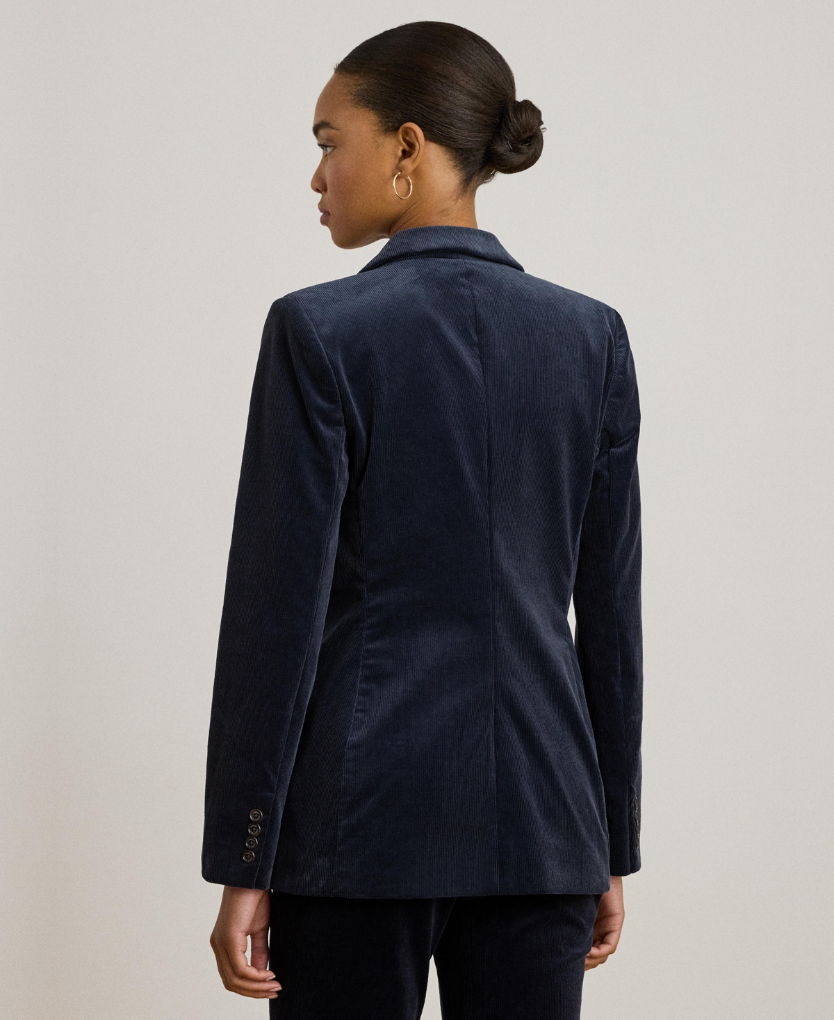 Ralph Lauren Women's Double-breasted Corduroy Blazer In Blue