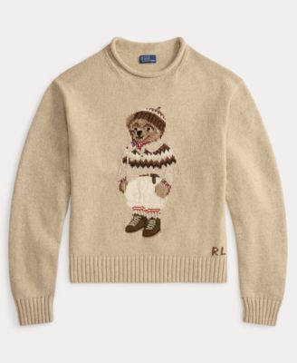 Women's Bear Intarsia-Knit Rollneck Sweater