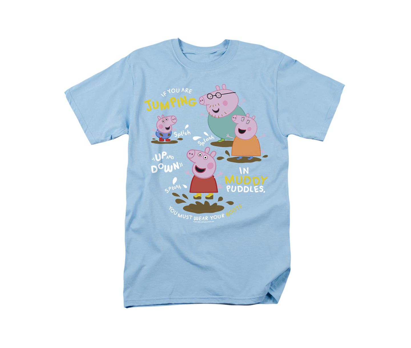 Мужская футболка Hasbro+ Peppa Pig Family Muddy Puddles, цвет: Светлый синий — фото 1