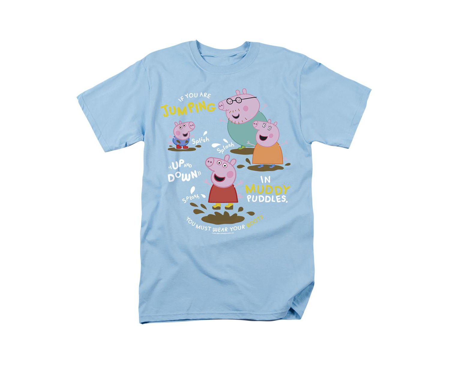 Men's Peppa Pig Family Muddy Puddles T Shirt