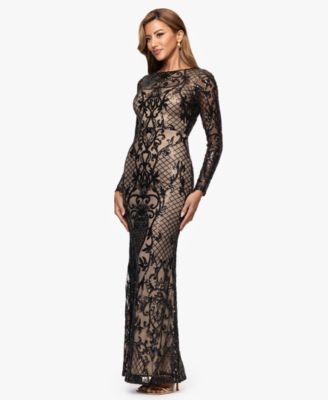Women's Long Sequined Stretch Gown