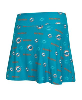 Women's Aqua Miami Dolphins Mosaic Allover Print Skort