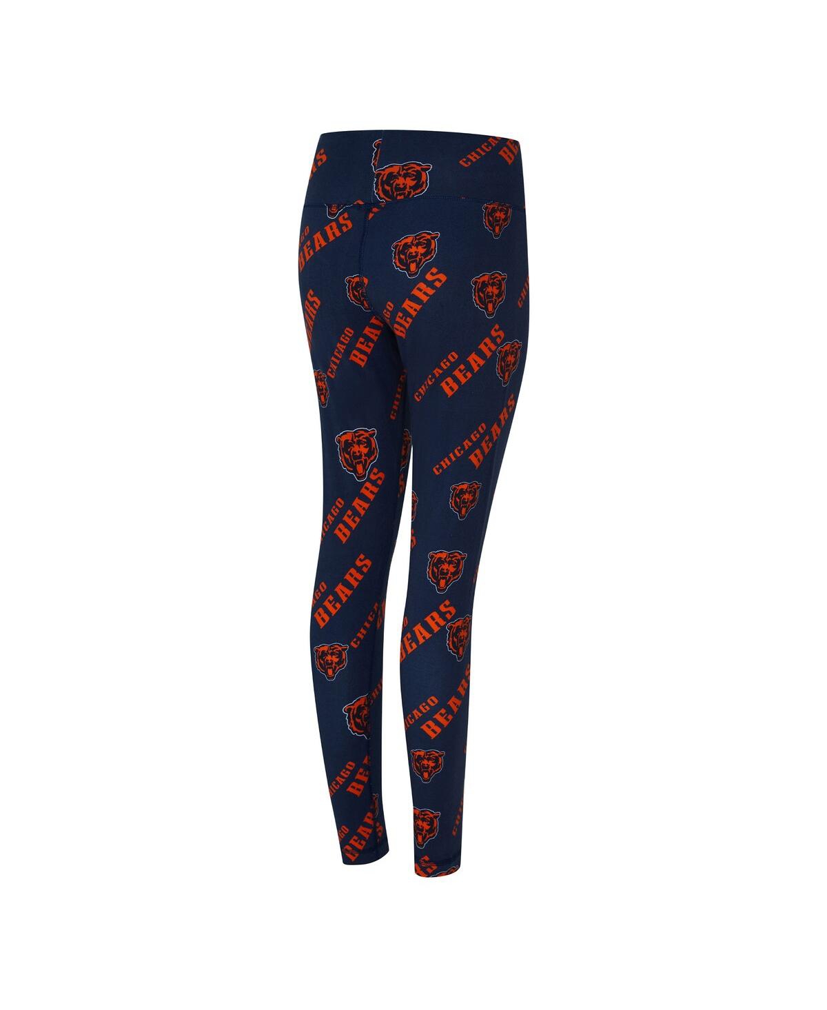 Concepts Sport Women's Navy Chicago Bears Mosaic Allover Print Leggings In Blue
