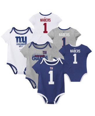 Nike - Baby Boys and Girls Malik Nabers New York Giants Name Number 3-Pack Bodysuit Set