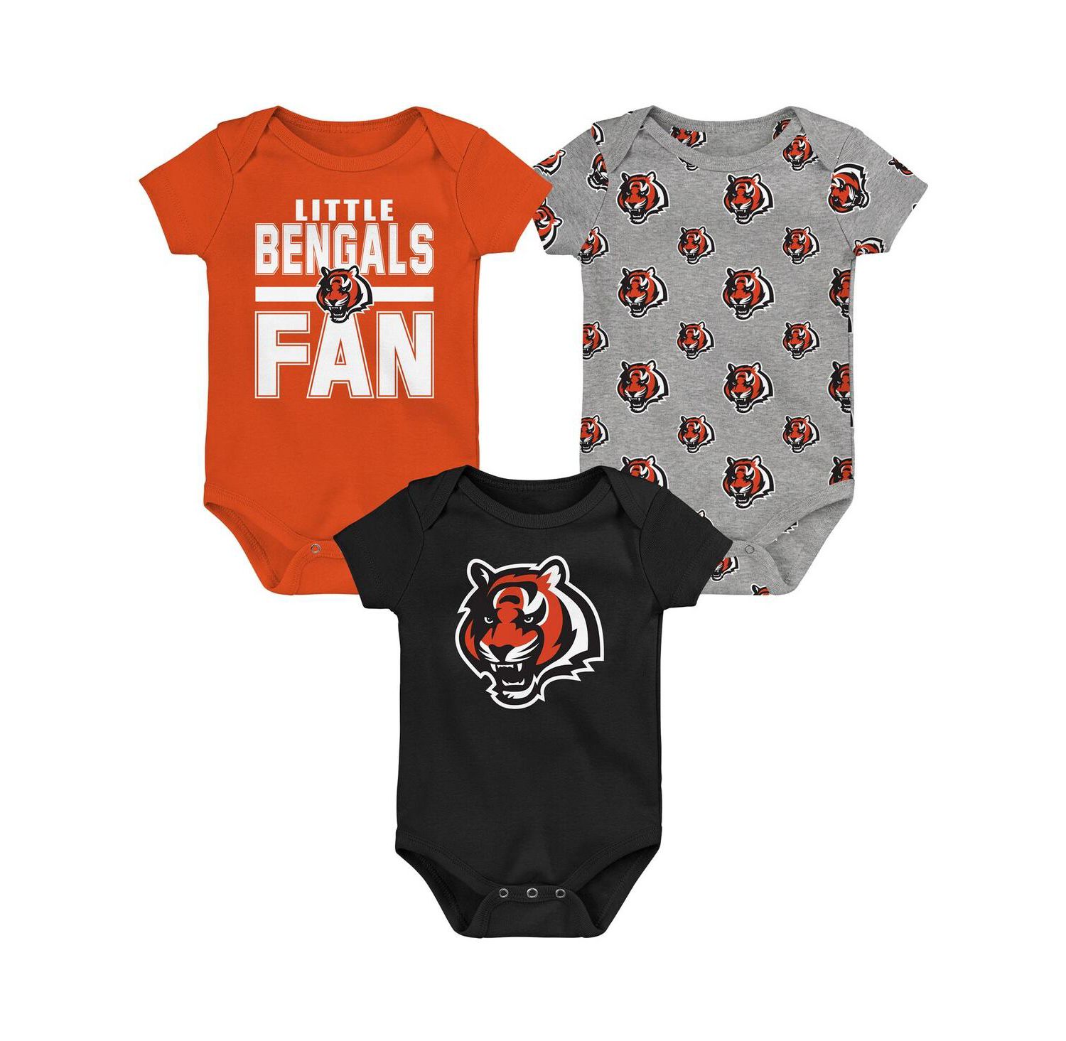 Newborn 3-Piece Cincinnati Bengals Little Tike Bodysuit Set