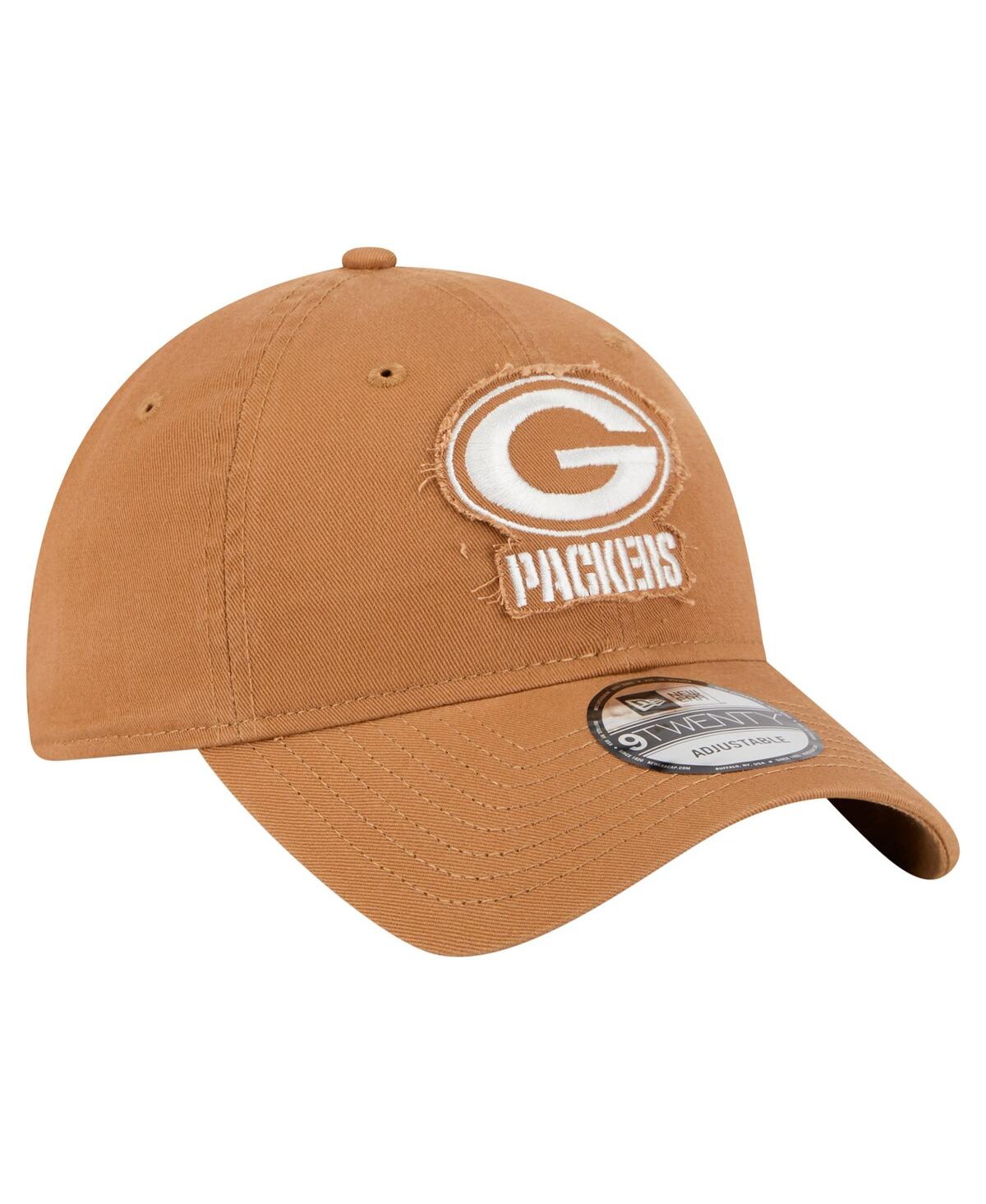 New Era Men's Brown Green Bay Packers Stamp 9twenty Adjustable Hat In Brown