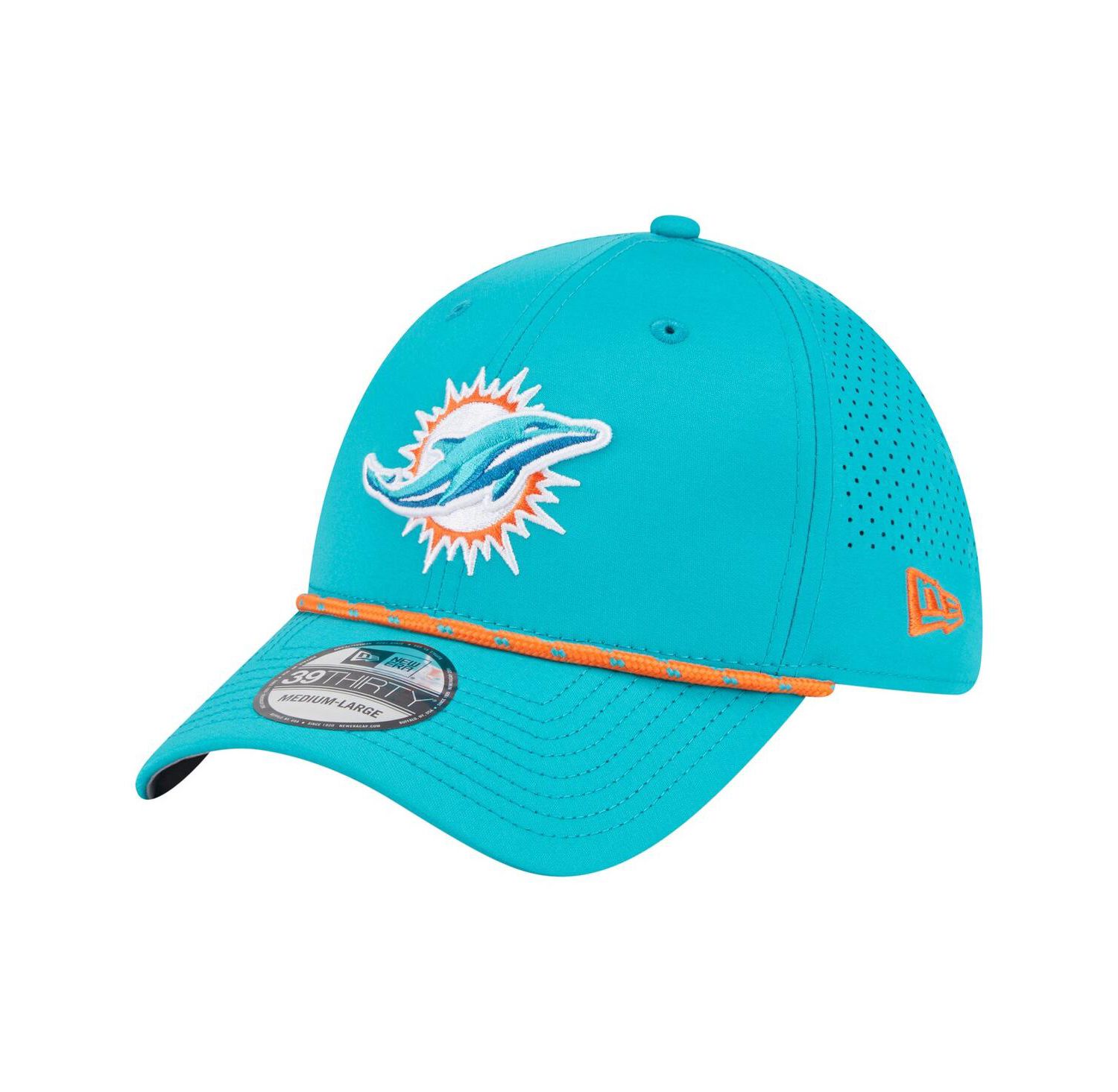 Men's Aqua Miami Dolphins Perforated 39THIRTY Flex Hat