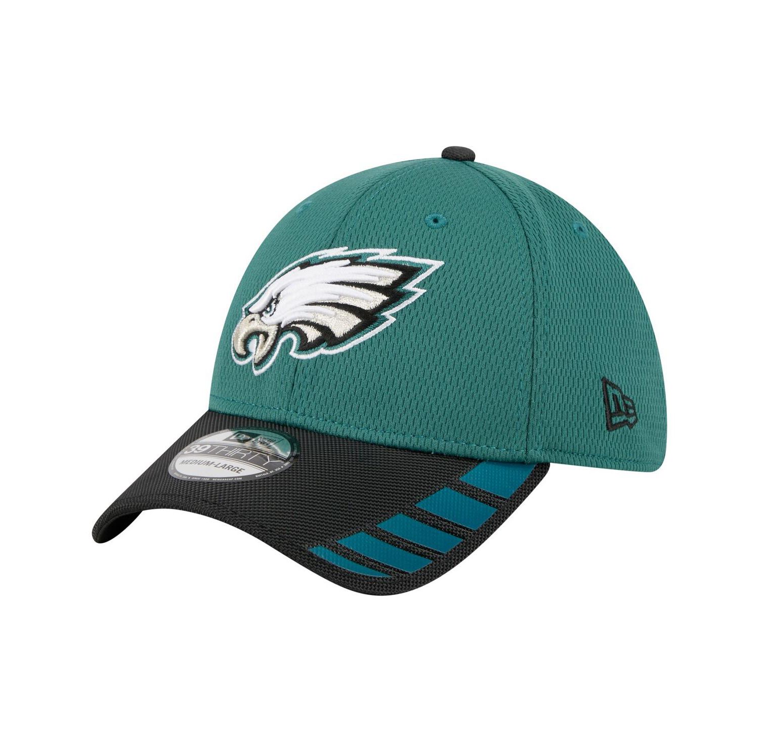 Men's Midnight Green Philadelphia Eagles Visor Hit 39THIRTY Flex Hat