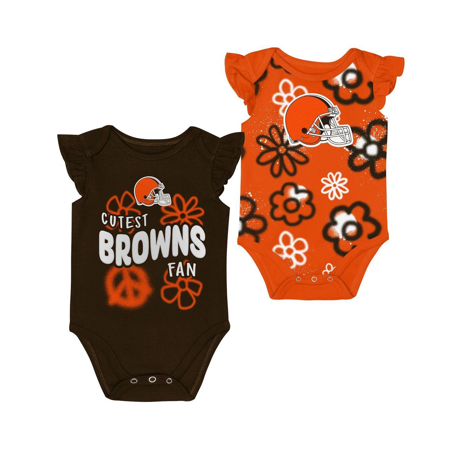 Baby Girls 2-Piece Cleveland Browns The Sunshine Bodysuit Set