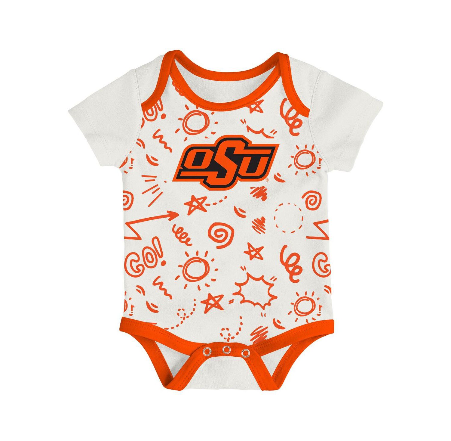 Baby Boys and Girls 3-Pack Oklahoma State Cowboys All Day Play Bodysuit Set