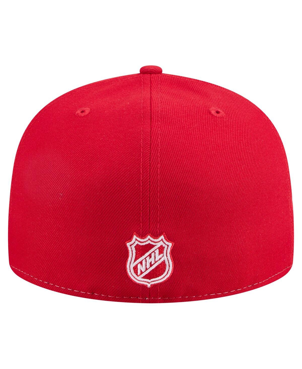 New Era Men's White/red Detroit Red Wings Repeat Two-tone 59fifty Fitted Hat In Red