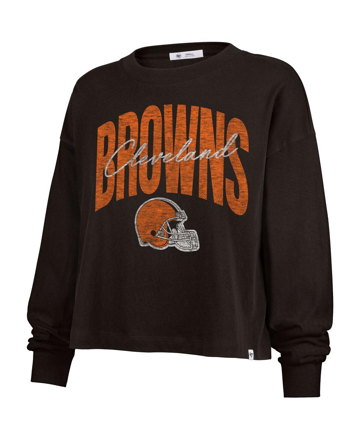 47 Brand Women's Brown Cleveland Browns Muse Sydney Long Sleeve T-shirt In Brown