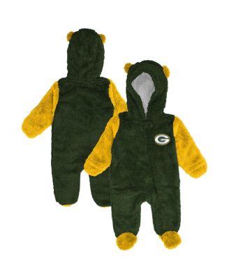 Outerstuff - Baby Boys and Girls Green Green Bay Packers Stay Napping Fleece Bunting Full-Zip Sleeper