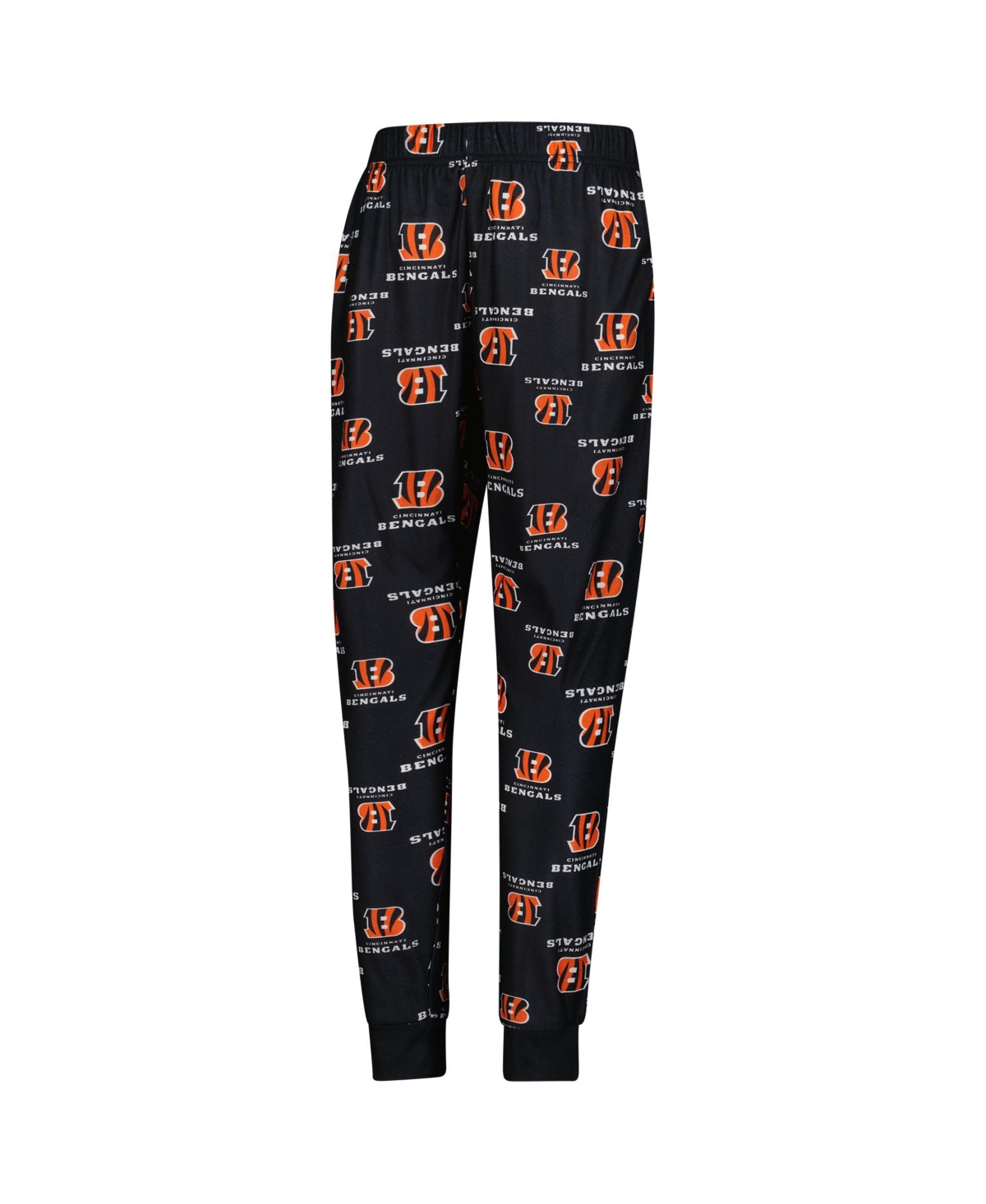 Outerstuff Big Boys And Girls Black Cincinnati Bengals All-over-print Long Sleeve T-shirt And Pants Sleep Set In Black