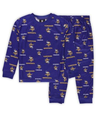 Outerstuff - Purple Minnesota Vikings All-Over-Print Long Sleeve T-Shirt and Pants Sleep Set