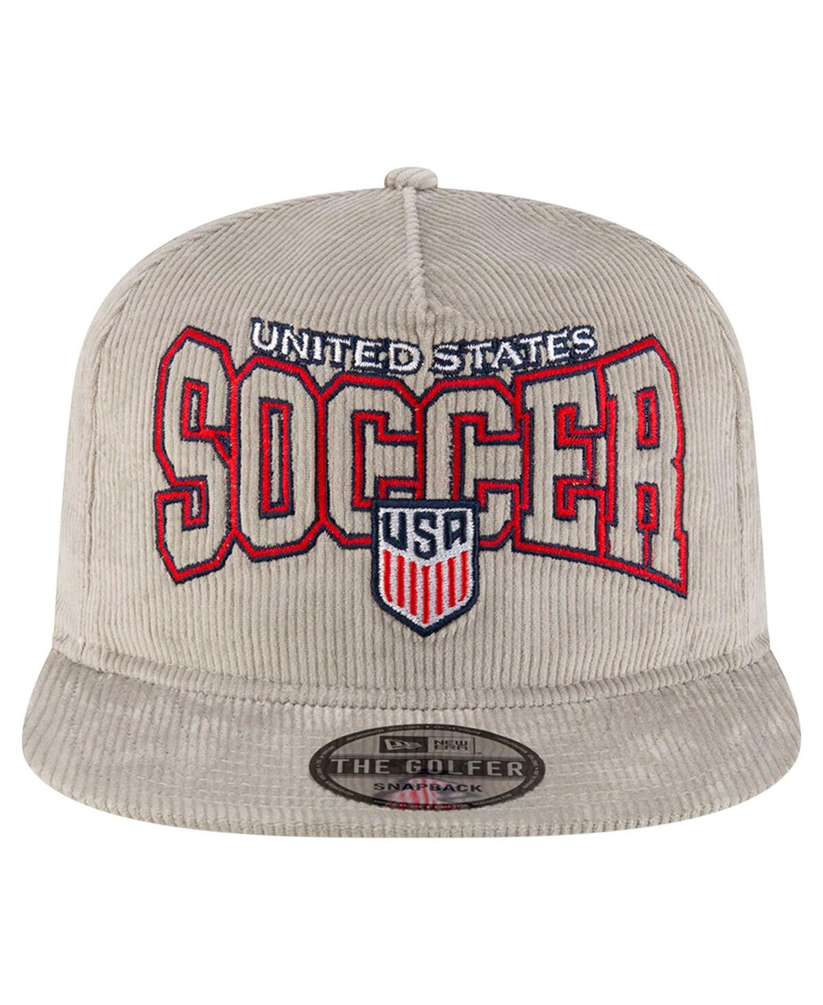 New Era Men's Gray Usmnt Corduroy Golfer Adjustable Hat In Gray