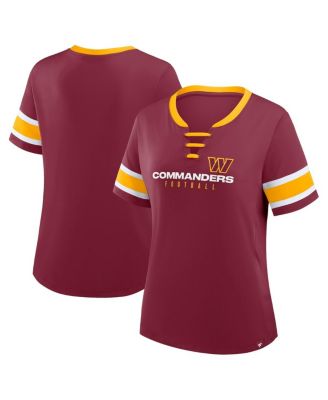 Fanatics - Women's Burgundy Washington Commanders Plus Size Red Zone Athena Lace-Up V-Notch Neck T-Shirt
