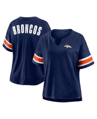 Fanatics - Women's Navy Denver Broncos Plus Size Redzone Notch Neck T-Shirt