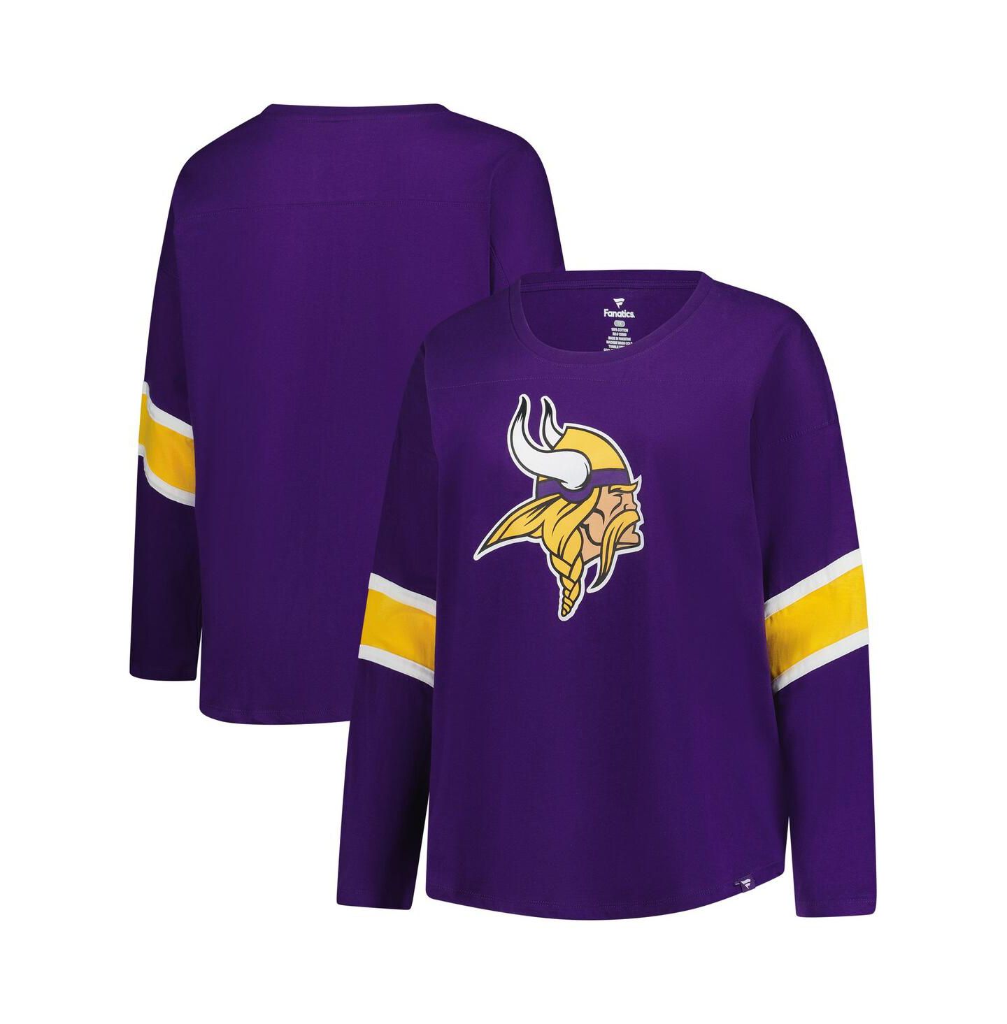 Женская футболка Fanatics Purple Minnesota Vikings Plus Size Redzone 3/4-Sleeve Scoop Neck — фото 1
