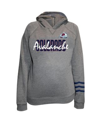Women's Heather Gray Colorado Avalanche Plus Size Lightweight Fleece Raglan Pullover Hoodie