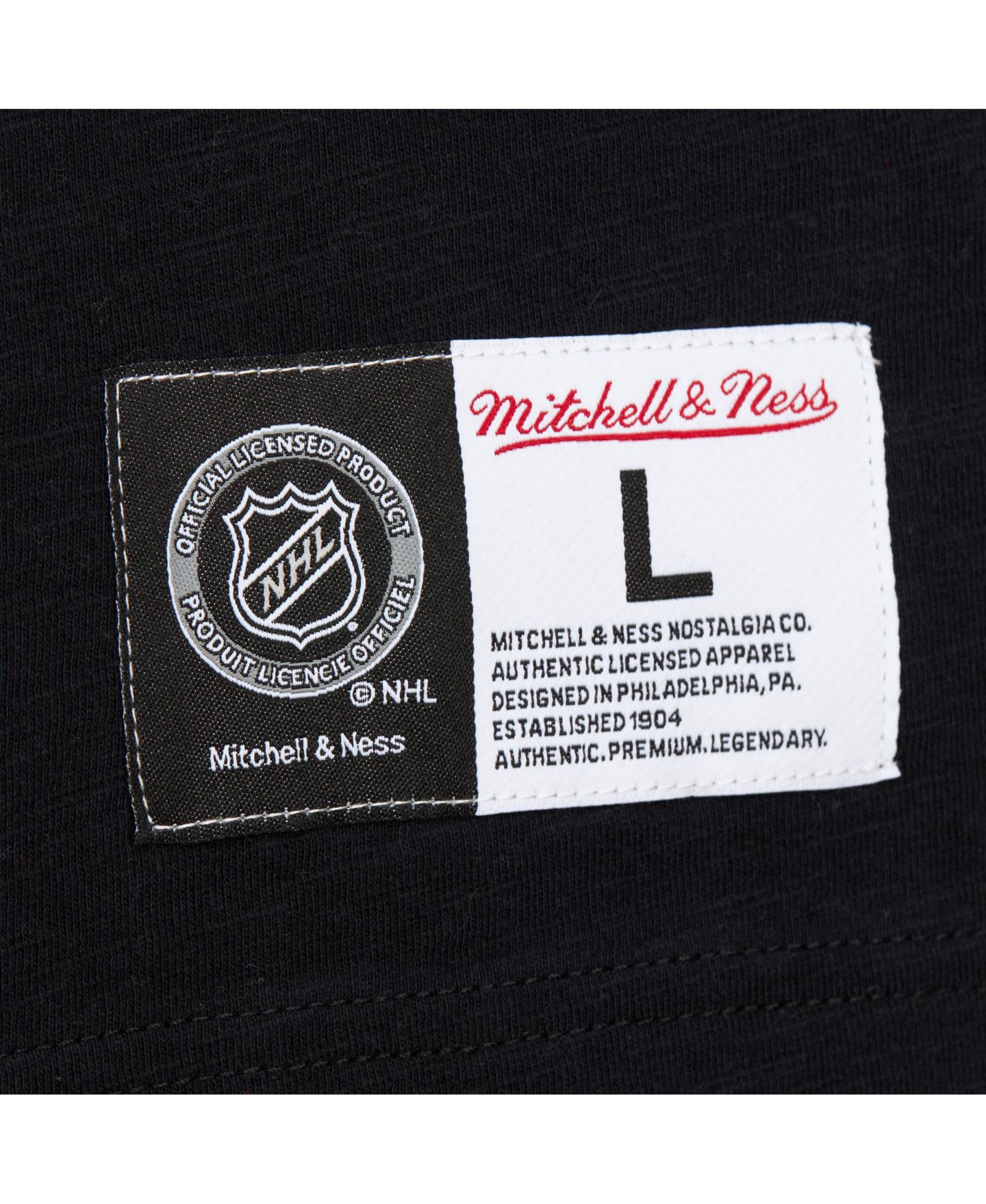 Мужская футболка Mitchell & Ness Mitchell Ness Black, Red Chicago Blackhawks Legendary Slub Raglan Long Sleeve — фото 4