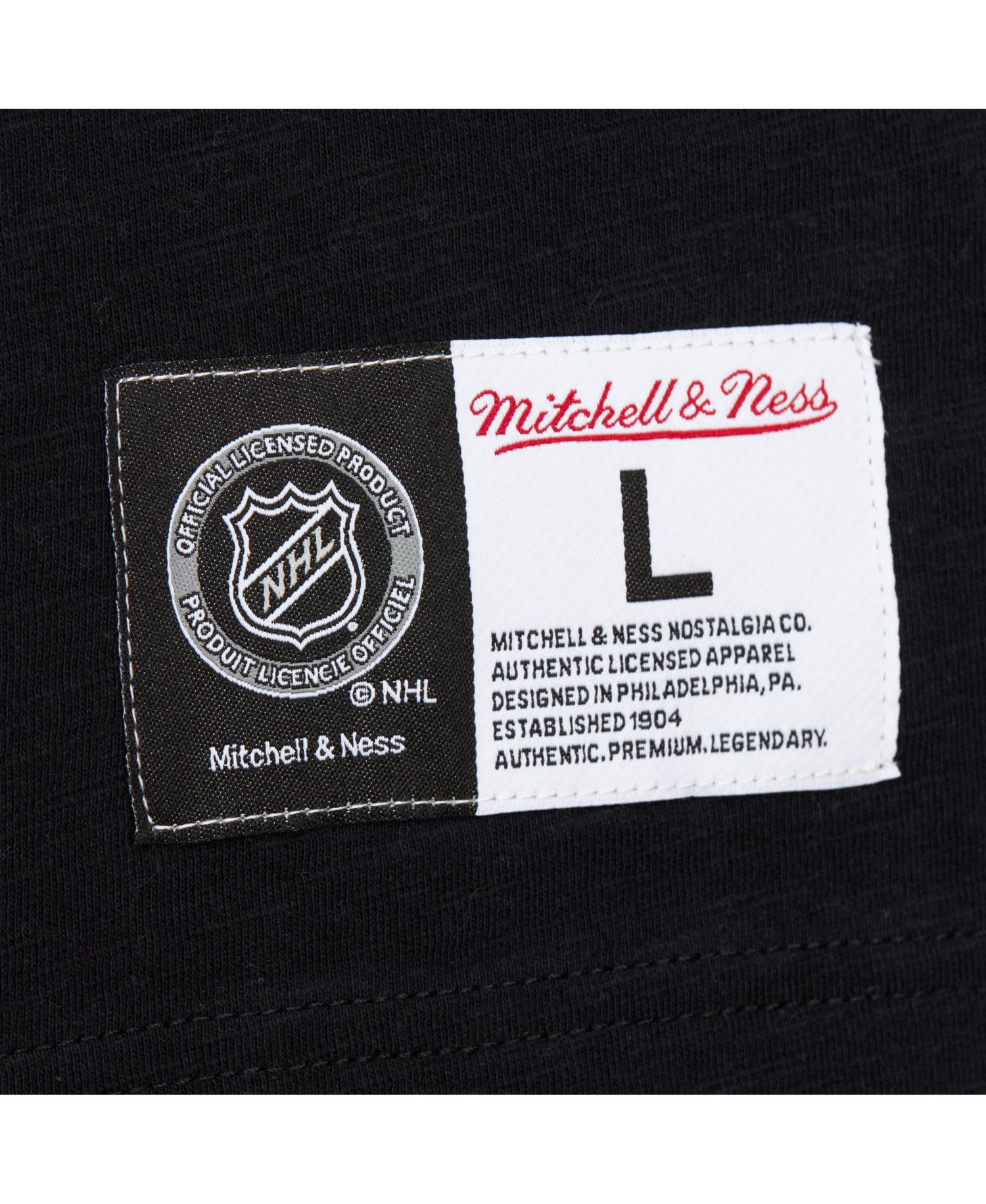 Mitchell Ness Men's Black, Red Chicago Blackhawks Legendary Slub Raglan Long Sleeve T-Shirt