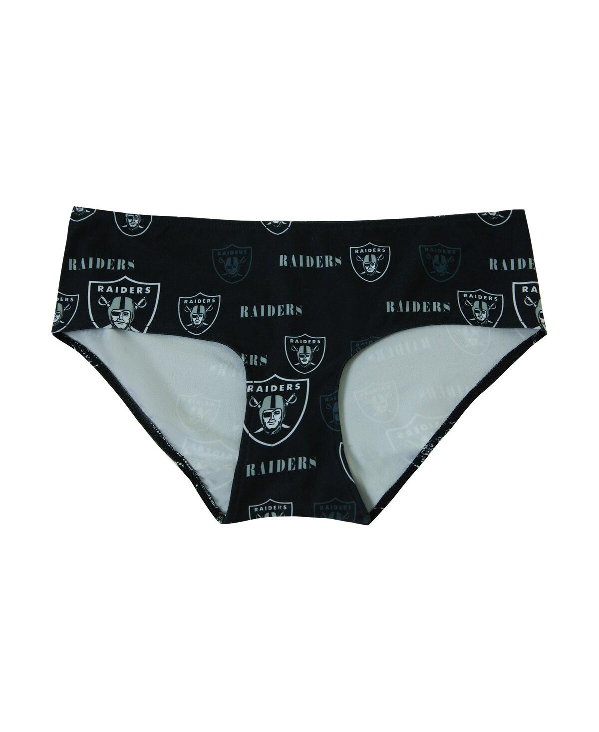 Concepts Sport Women's Black Las Vegas Raiders Mosaic Allover Print Knit Panty In Black