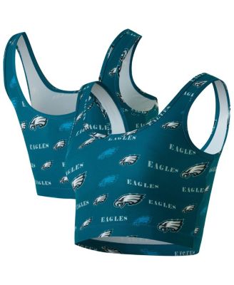 Concepts Sport - Women's Midnight Green Philadelphia Eagles Mosaic Allover Print Bralette