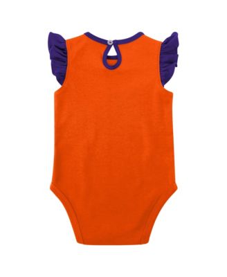 Baby Girls 2-Pack Orange/Purple Clemson Tigers Spread the Love Bodysuit Set