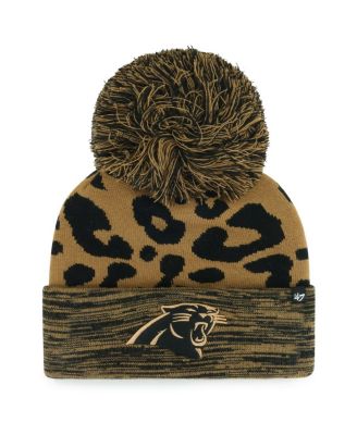 '47 Brand - Women's Brown Carolina Panthers Rosette Cuffed Knit Hat with Pom