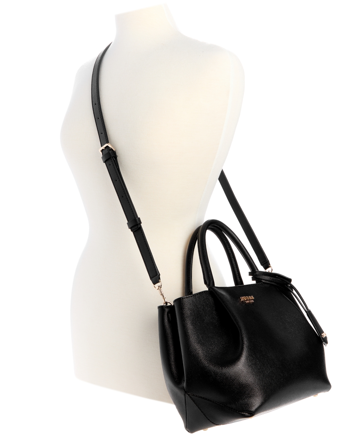 Guess Amorette Girlfriend Satchel Bag In Black