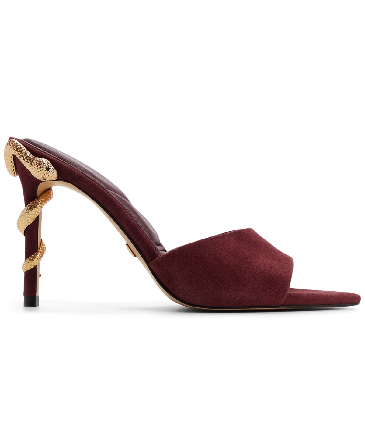Aldo Seashella Pointed Toe Slide Sandal In Burgundy