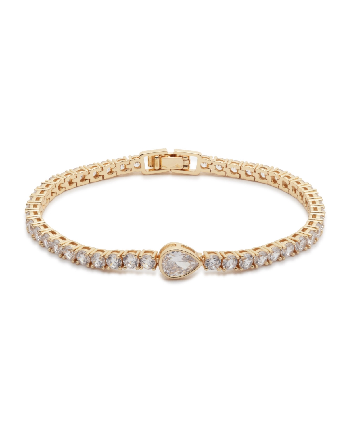 Givenchy Foldover Crystal Cubic Zirconia Flex Bracelet In Gold