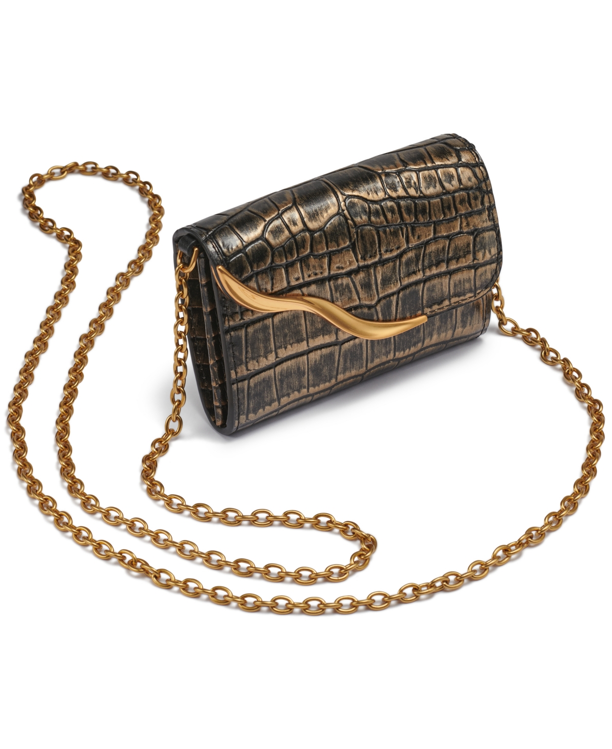 Donna Karan Women's Malverne Metallic Croco String Wallet In Multi