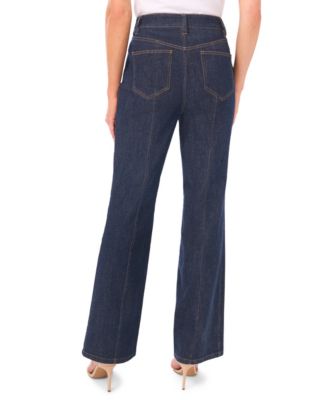 Women's Front Seam High-Waist Flare Jeans