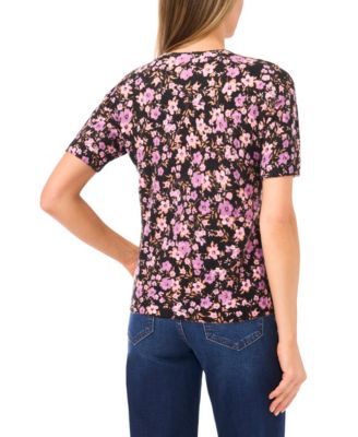 Women's Crew Neck Pull-On Printed Sweater