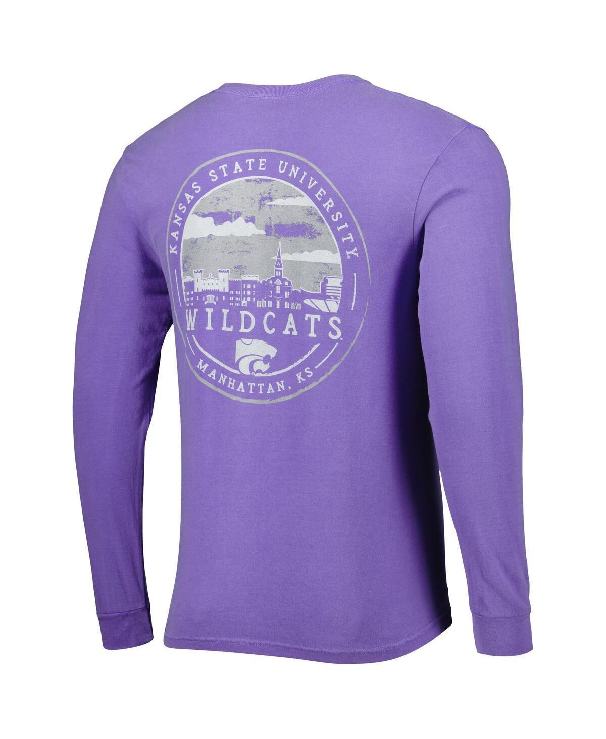 Image One Men's Purple Kansas State Wildcats Circle Campus Scene Long Sleeve T-shirt In Purple