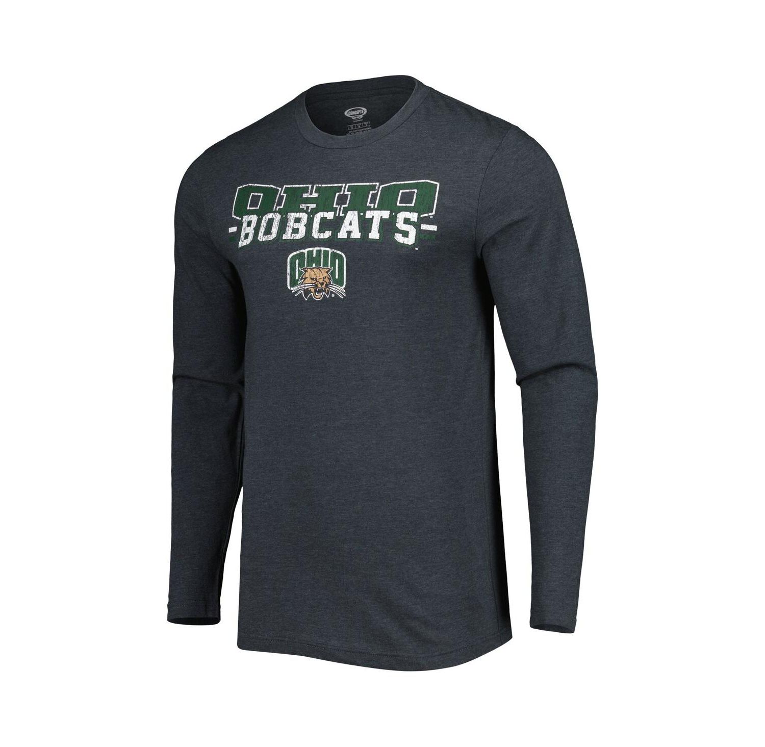 Men's Green/Charcoal Ohio Bobcats Meter Long Sleeve Top and Pants Sleep Set
