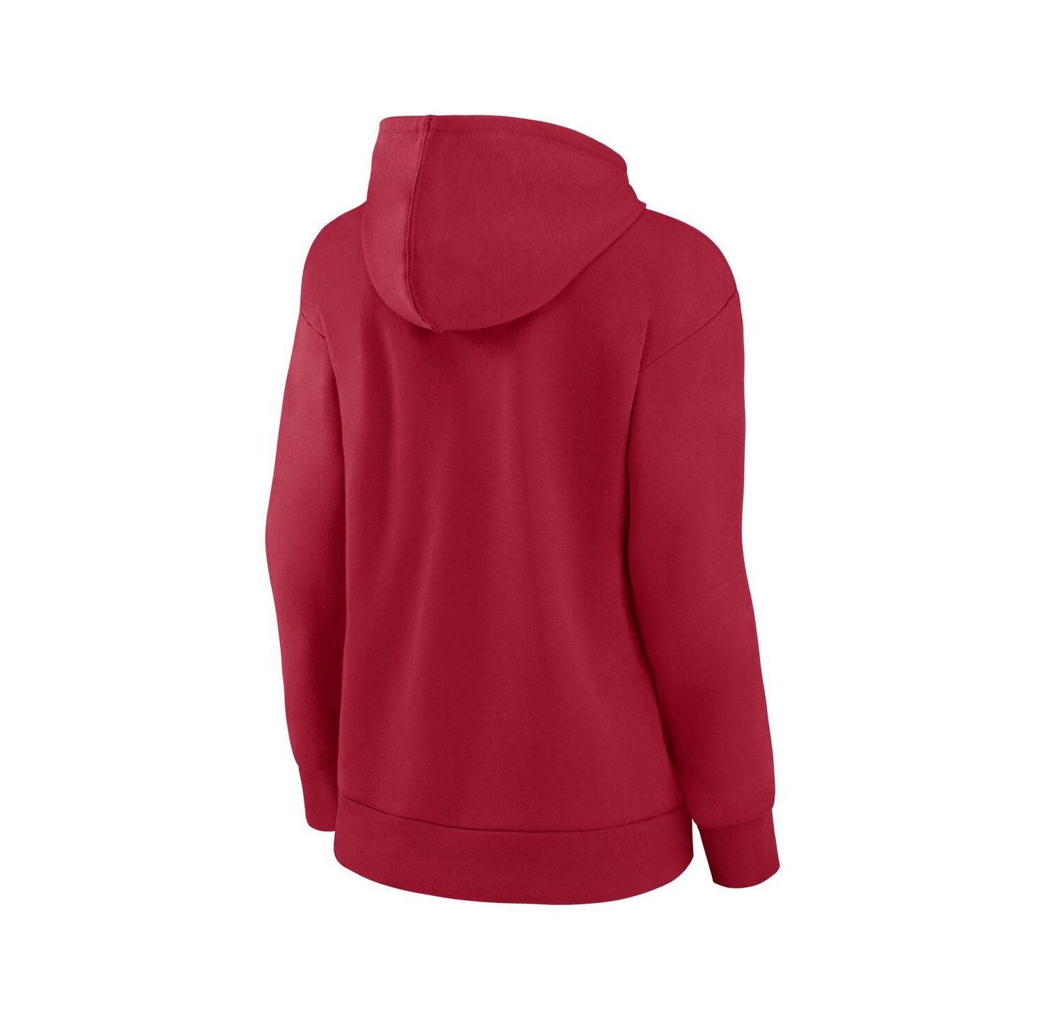 Women's Red Tampa Bay Buccaneers Team Logo Victory Script Pullover Hoodie