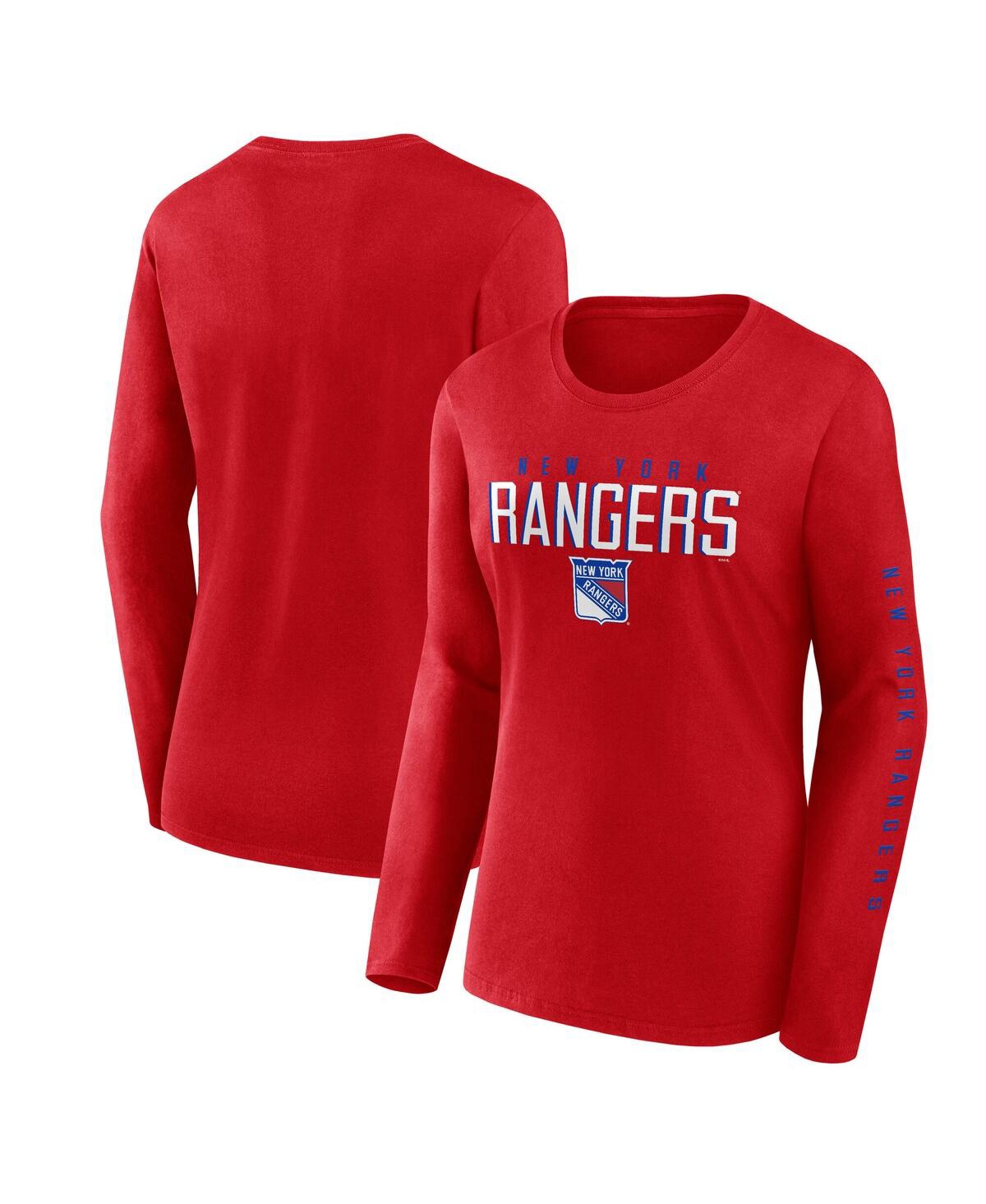 Fanatics Women's Red New York Rangers Long Sleeve T-Shirt