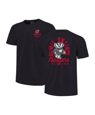Big Boys and Girls Black Wisconsin Badgers Comfort Colors Mascot Overlay T-Shirt