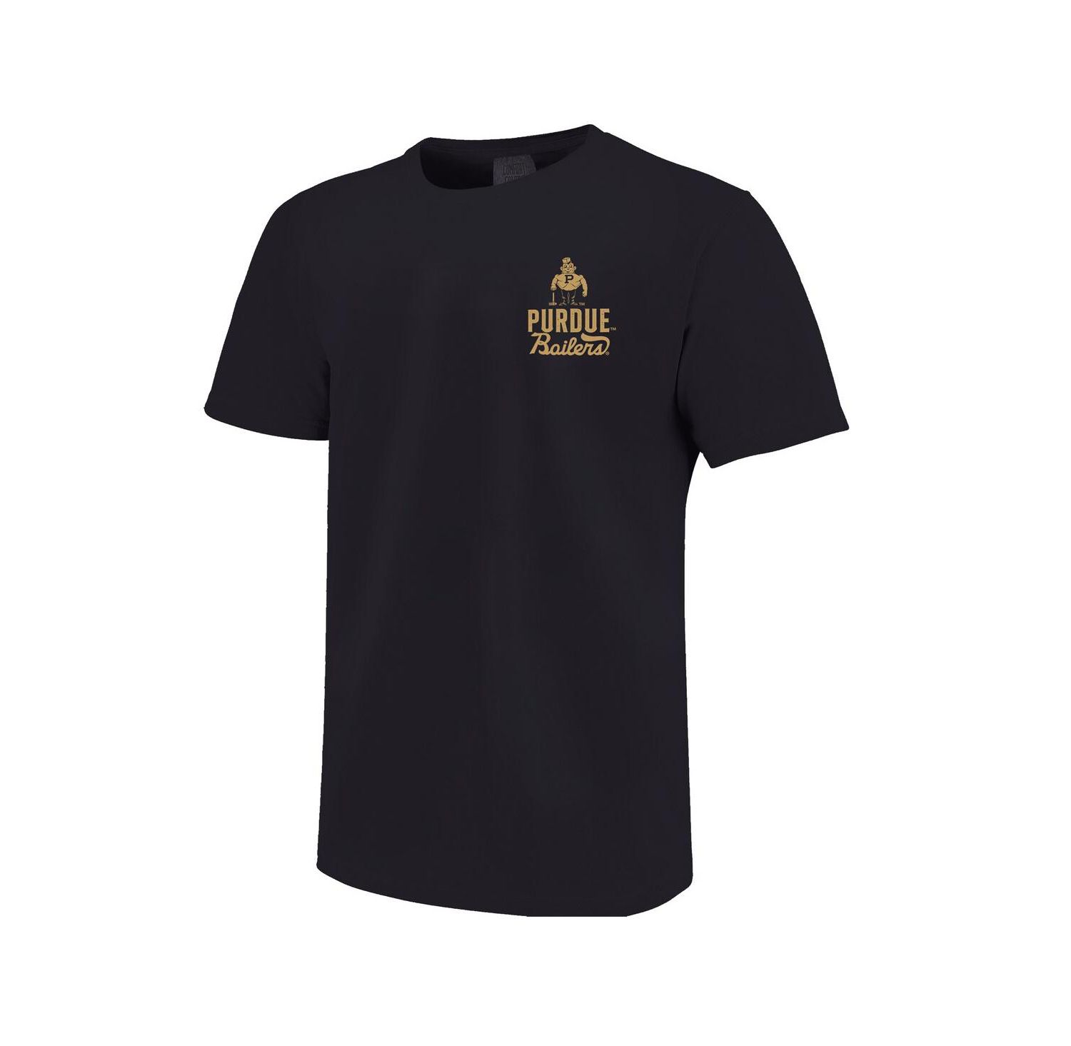 Big Boys and Girls Black Purdue Boilermakers Comfort Colors Mascot Overlay T-Shirt