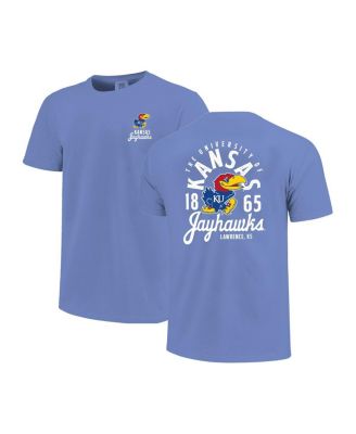 Image One - Big Boys and Girls Royal Kansas Jayhawks Comfort Colors Mascot Overlay T-Shirt
