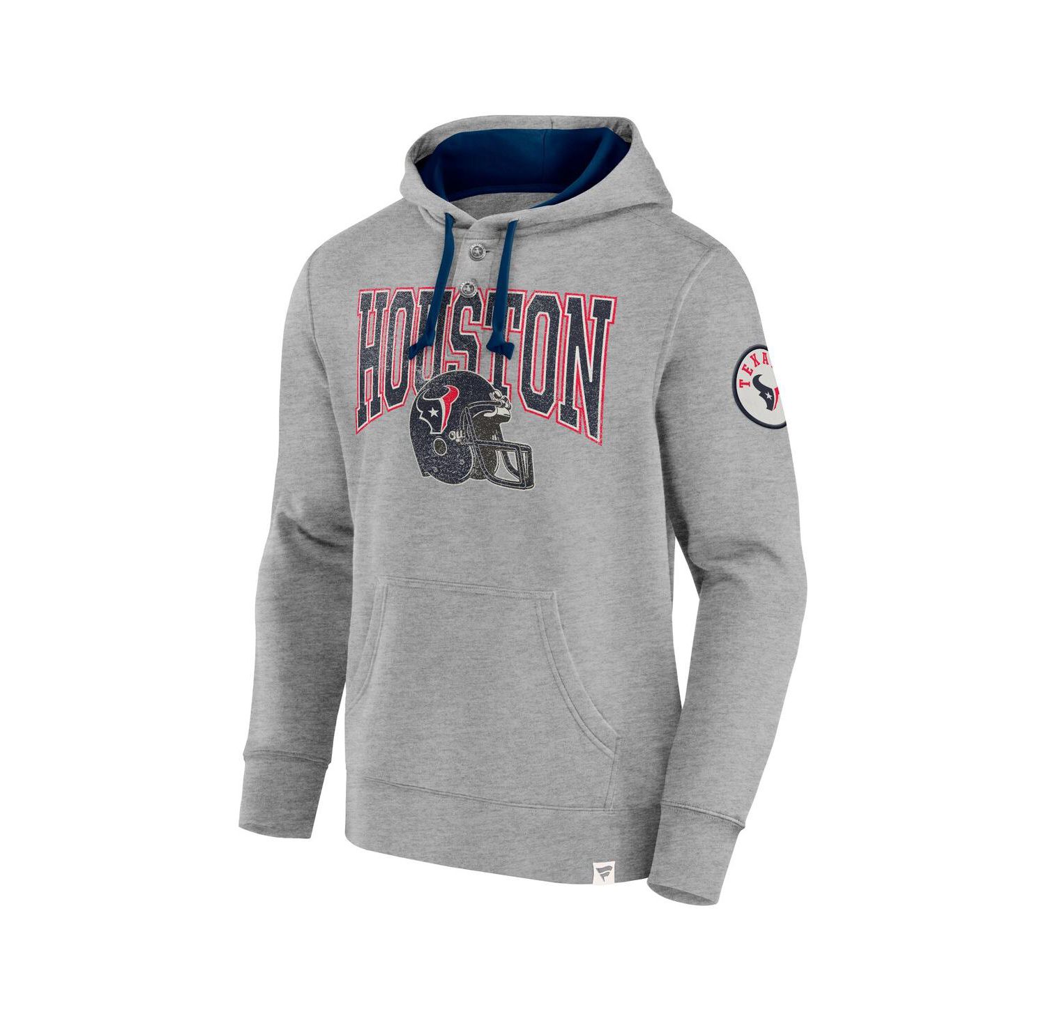 Men's Heather Gray Houston Texans Label Maker Pullover Hoodie