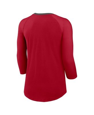 Women's Red Tampa Bay Buccaneers Raglan 3/4 Sleeve T-Shirt